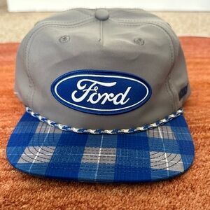 Ford Dixxon Flannel Co Gray Hat with Blue Plaid Brim